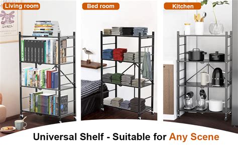 Amazon Himix Storage Shelves With Hooks Tier Foldable