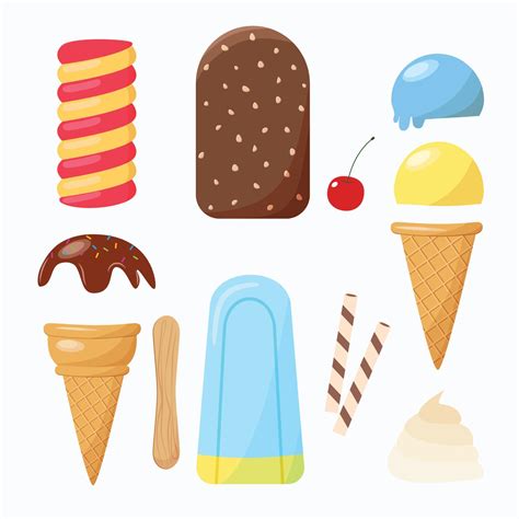 Elements For Creating Your Own Ice Cream Ice Cones Cups Scoops And