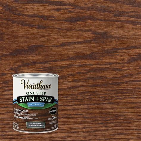 Varathane 1 Qt Dark Walnut Semi Gloss Water Based Exterior Spar