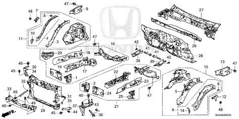 Honda Accord Frame R Fr Bulkhead Upper Body 71415 30a A00