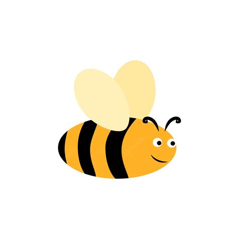 Alegre Divertido Aislado Icono Abeja Insecto Ilustración Plano Colorido