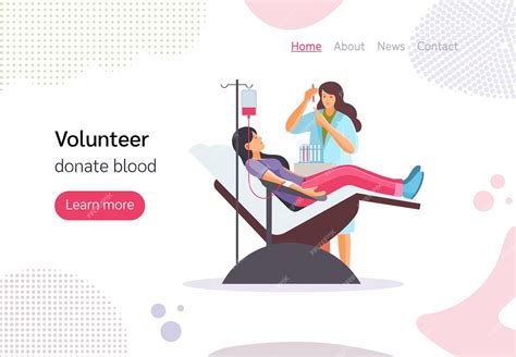 Premium Vector Volunteer People Doing Charity Activities Donate Blood