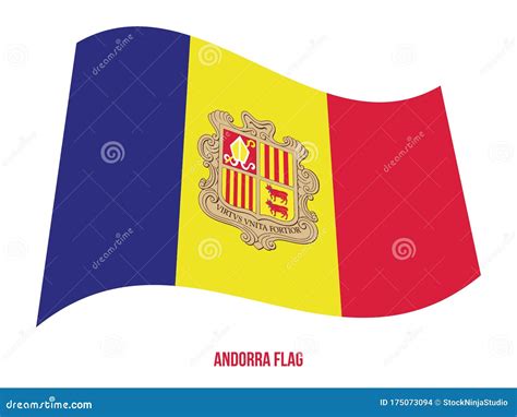 Andorra Flag Waving Vector Illustration On White Background Andorra