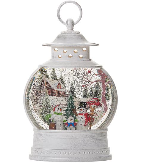 Roman Snowman Lantern Led Swirl Glitterdome Dillards