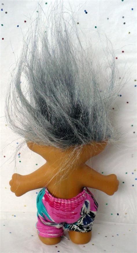 Vintage Russ 4 12 Grandpa Beach Troll Gray Hair Tag On Foot Swimming