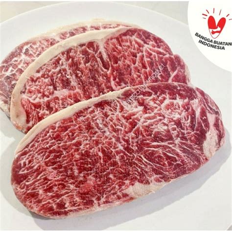 Jual Hokubee Sirloin Steak Meltique Wagyu Prime Cut Gr Shopee