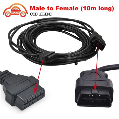 10 Meters OBD2 16PIN Male To Female Obd Ii Connector Cable OBDII Extend