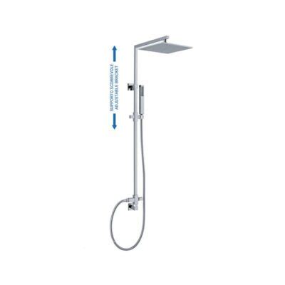 C56C40548CR Colonna Doccia Quadra Con Supporto Doccia Presa Acqua A