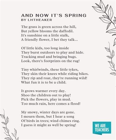 26 Beautiful And Inspiring Spring Poems For The Classroom Artofit