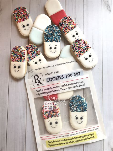 Happy Pill Decorated Sugar Cookies 1 Dozen Mini Pharmacist Etsy