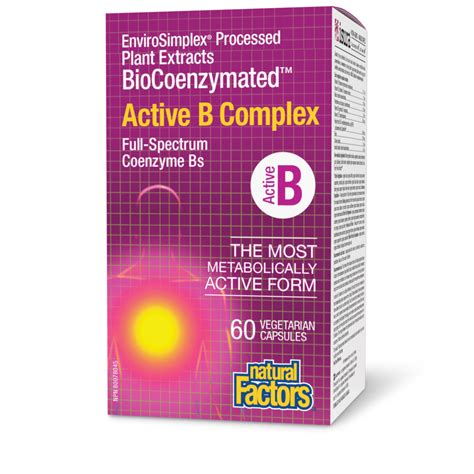 Natural Factors BioCoenzymated Active B Complex 60 Vegetarian Capsules