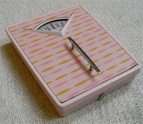 Vintage Retro Pink Bathroom Scale By Borge Mid Century Modern Art Deco