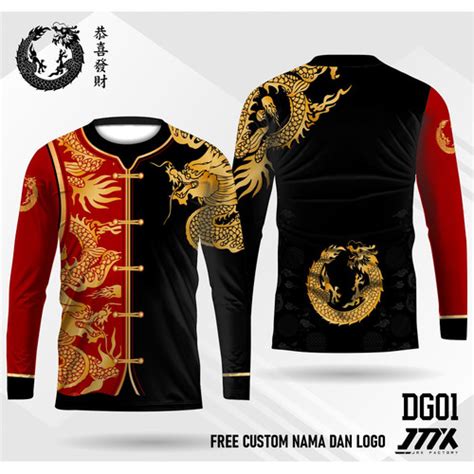 Promo Cheongsam Pria Shio Naga Jersey Imlek Kaos Imlek Gong Xi Fa Cai