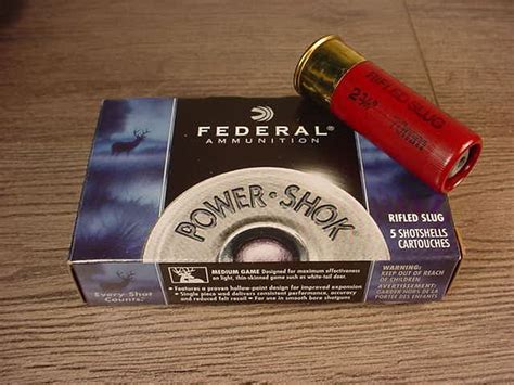 Box Of Federal Power Shok Maximum 12 Gauge Hollow Point Rifled Slugs 12