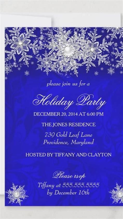 Royal Blue Winter Wonderland Holiday Party Invitation Zazzle