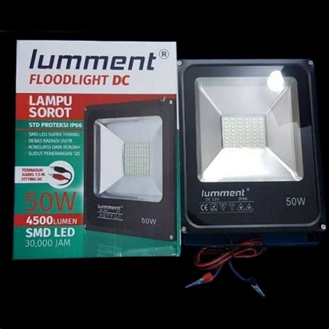 Jual Lampu Sorot Aki Lumment DC 50 Watt Kap Sorot LED 12V Lampu