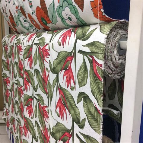 Tecido Jacquard Estampado Floral Vermelho 1 40m De Largura