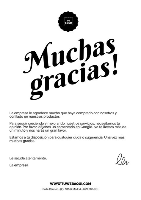 An Advertisement With The Words Munchas Gracias Written In Black And White