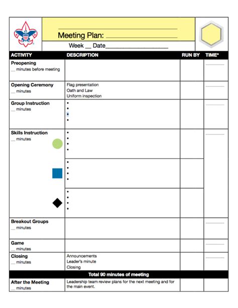 Cub Scout Pack Meeting Agenda Template Prntbl Concejomunicipaldechinu