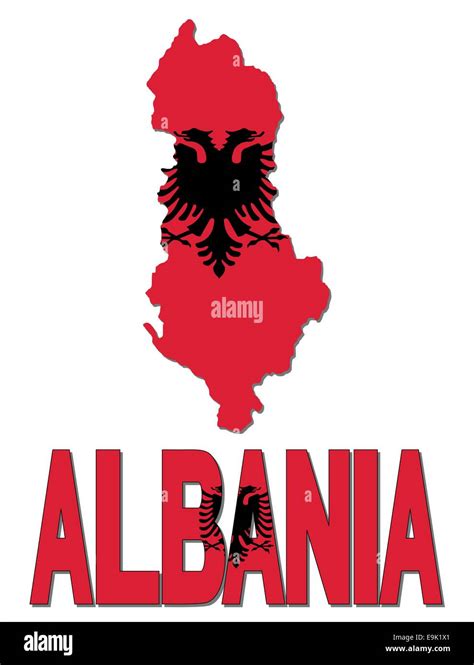 Albania Map Flag And Text Illustration Stock Vector Image And Art Alamy