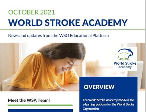 Wsa Newsletter October World Stroke Academy