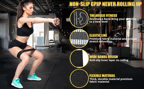 TheAussieFitness Anti Slip Fabric Resistance Booty Bands Set Of 3 For