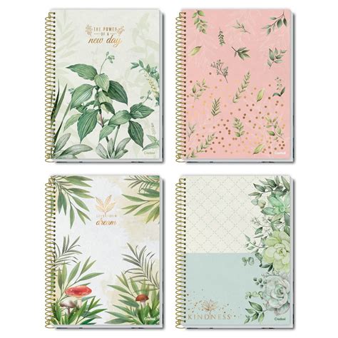 Caderno Universit Rio Folhas Capa Dura Espiral Botanical Credeal