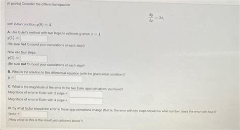 Solved 6 Points Consider The Differential Equation With