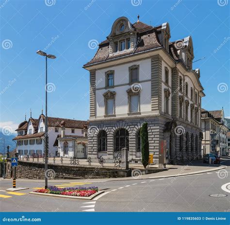 Old Town Street in Schwyz, Switzerland Editorial Stock Photo - Image of ...