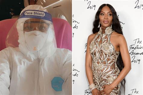 Supermodel Naomi Campbell Boards Plane Wearing A Full Hazmat Suit With