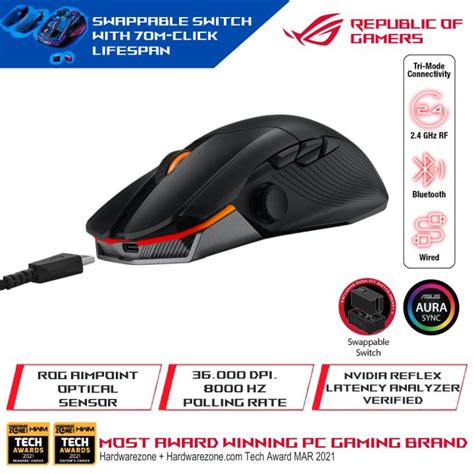 Asus Rog Chakram X Origin P708 Wireless Rgb Gaming Mouse With Next Gen 36 000 Dpi Rog Aimpoint