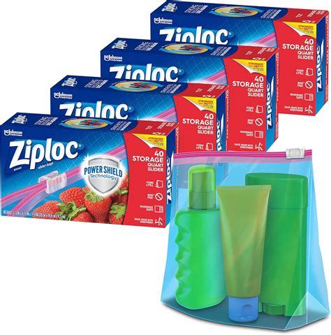 Jp Ziploc Slider Storage Bags Quart 4 Pack 40 Ct 160