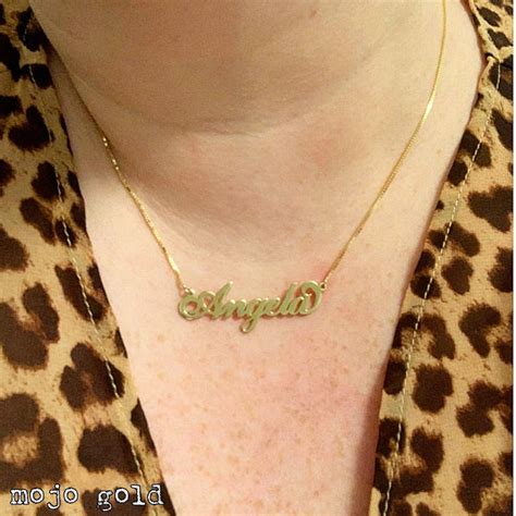 Super Lux 18k Gold Plated Name Chain Angela Name Necklace Etsy