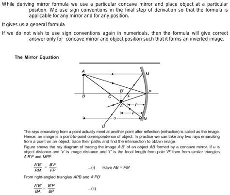 Explain The Derivation Of Mirror Formula In Short