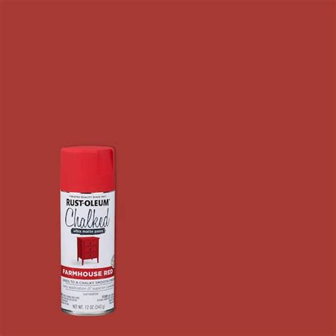 Rust Oleum 12 Oz Chalked Farmhouse Red Ultra Matte Spray Paint 6 Pack