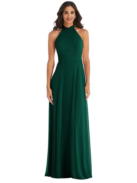 High Neck Halter Backless Maxi Dress By After Six 1545