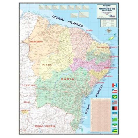 Mapa Do Nordeste Político Rodoviário Turístico Com Pedágio Casas Bahia