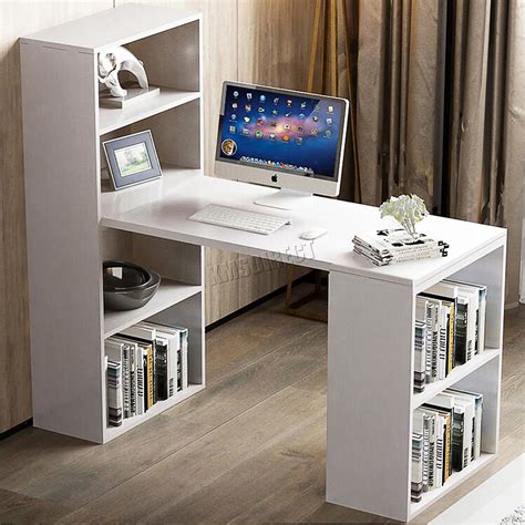 FoxHunter Multifunction Computer Desk 2 Large Shelves Home Office CD08 ...