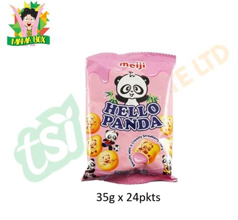 Meiji Hello Panda Strawberry Biscuit 35g X 24 Pkts Carton Sales Food