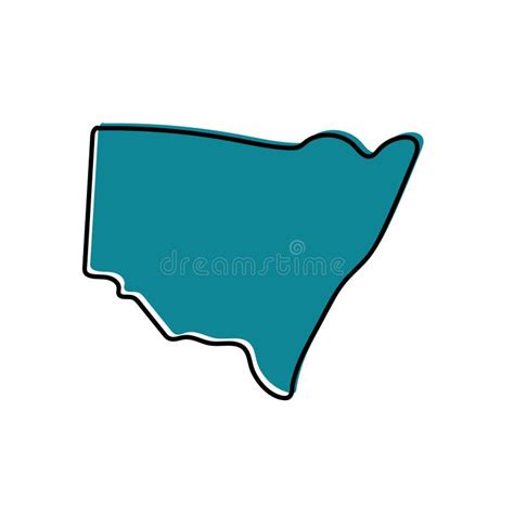 New South Wales Nsw State Of Australia Map Design Stock Vector