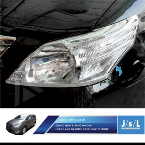 Jual Garnish List Cover Lampu Depan Grand New Innova Chrome 2012 2015