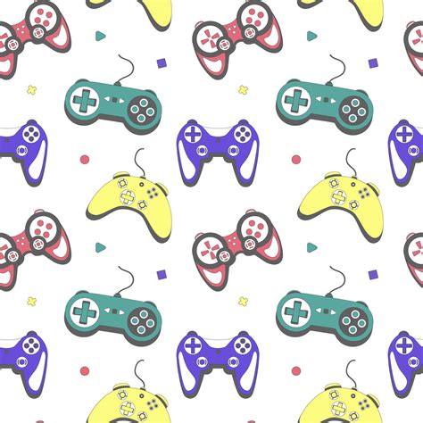 Seamless Pattern Gamepad In Retro Style Game Controller For Computer