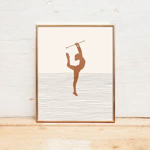 Boho Baton Twirler Print Baton Twirler Wall Art Decor Minimalist