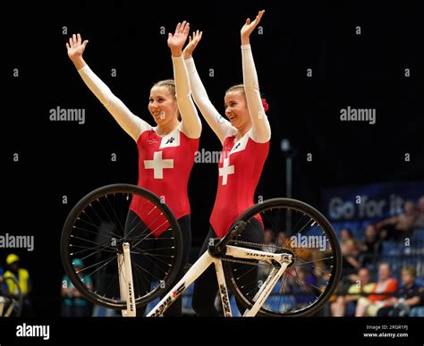 Switzerland Compete In The Womens Elite Artistic Cycling Pair