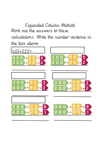 How To Teach Column Addition