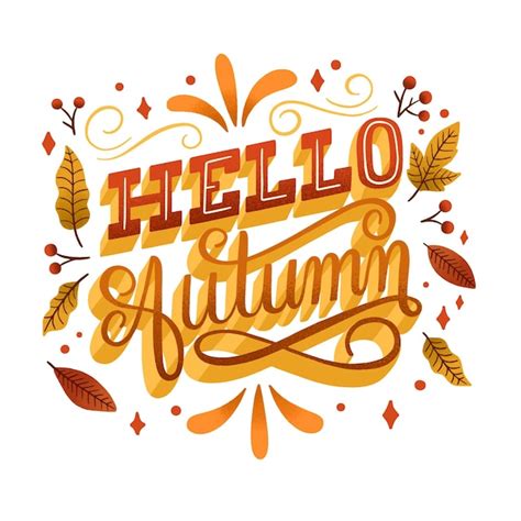 Hola letras de otoño Vector Gratis