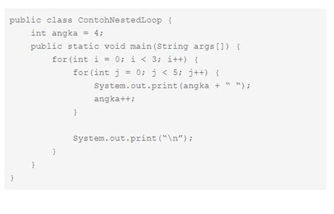 Nested Loop Atau Double Looping Gabungan Dua Perulangan Dalam Java