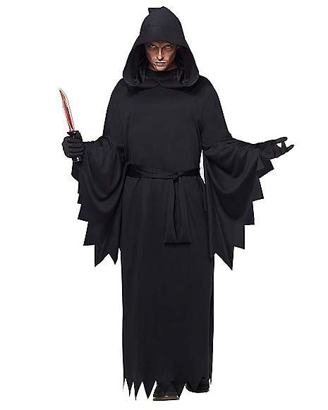 Adult Hooded Black Robe Costume Spencers