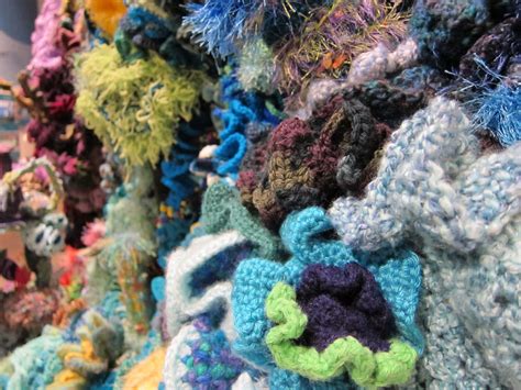 Hyperbolic Crochet Coral Reef Exhibit At The Smithsonian Red Handled