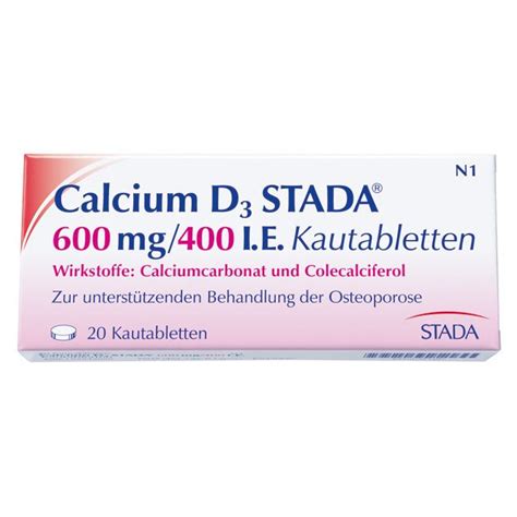 Calcium D3 STADA 600 Mg 400 I E Kautabletten 20 St Shop Apotheke At